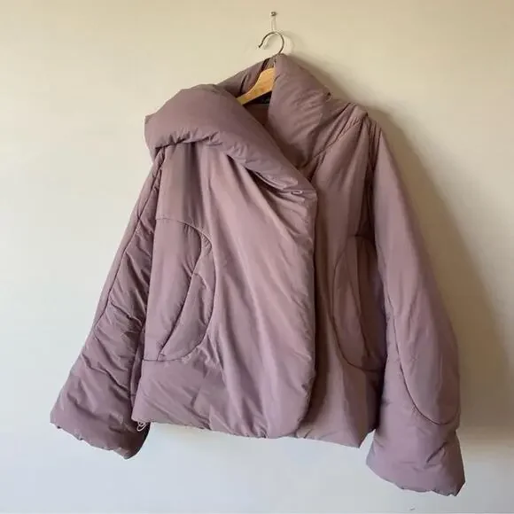 Lululemon hooded insulated wrap size 14 Heathered light orbit Primaloft 2023 - Picture 5 of 15